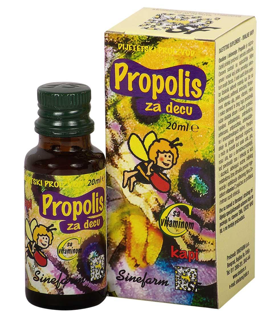 SINEFARM Propolis kapi za decu sa C vitaminom 20 ml