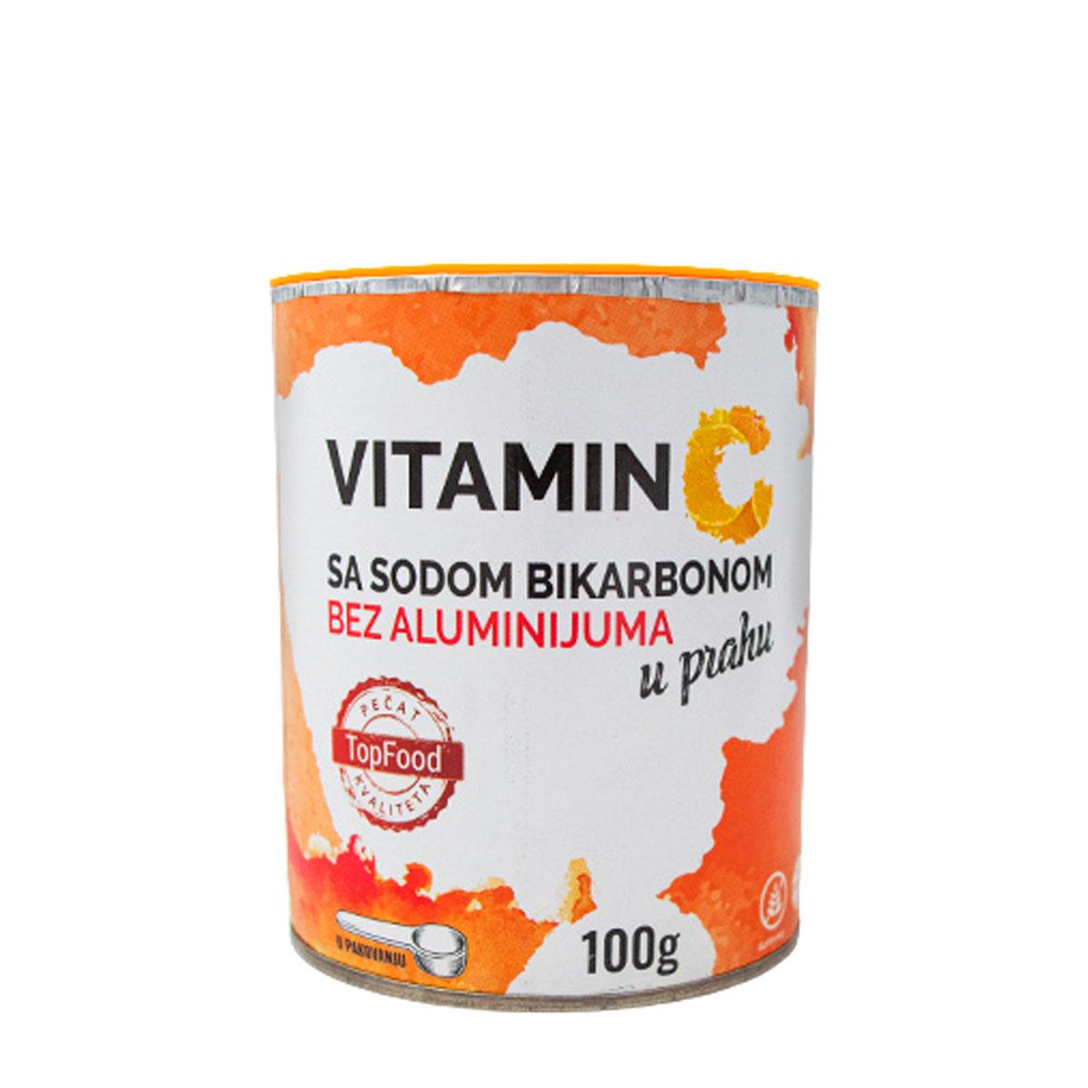 TOP FOOD Vitamin C sa sodom bikarbonom bez aluminijuma 100g