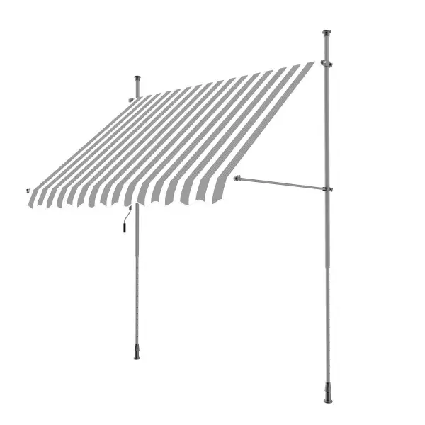 Balkonska tenda M1510, 250x130 cm, sivo-bela