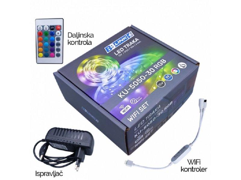 Selected image for BBLINK KU-5050-30 LED Traka, RGB 12V IP20 WIFI SET3met, 15W