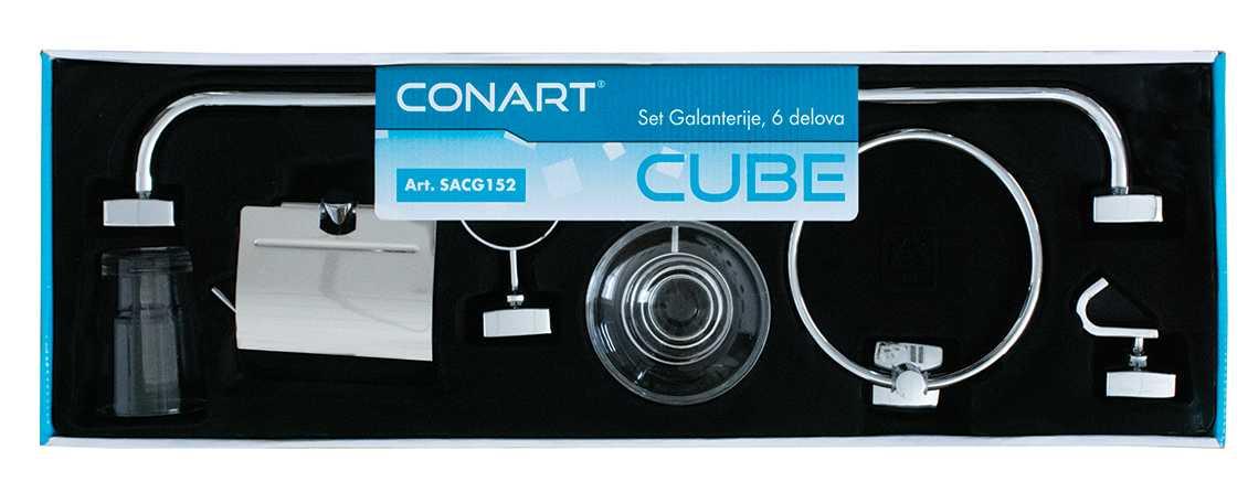 CORNAT Set galanterije za kupatilo CUBE 6/1 sivi
