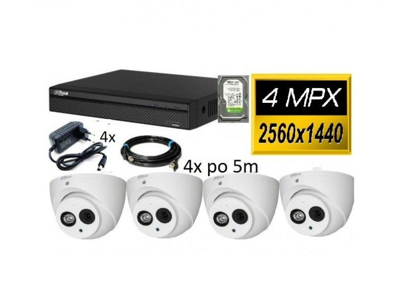Selected image for DAHUA Set 4 kamere AUDIO 4 mpx + DVR FULL HD 2TB