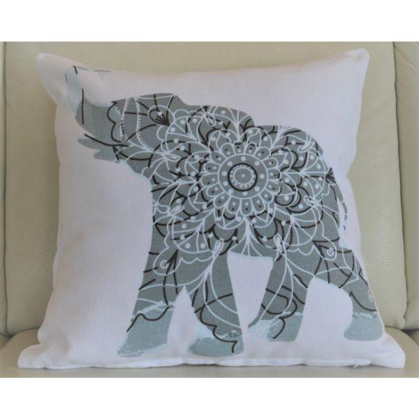 Dekorativni jastuk slon gray 40x40 beli
