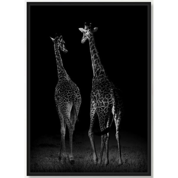DEKORDOM Slika sa ramom 27x37 cm žirafa crna