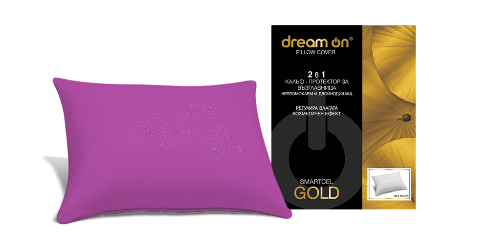Dream on Smartcel Gold Navlaka za jastuk, Ljubičasta, 70x50 cm