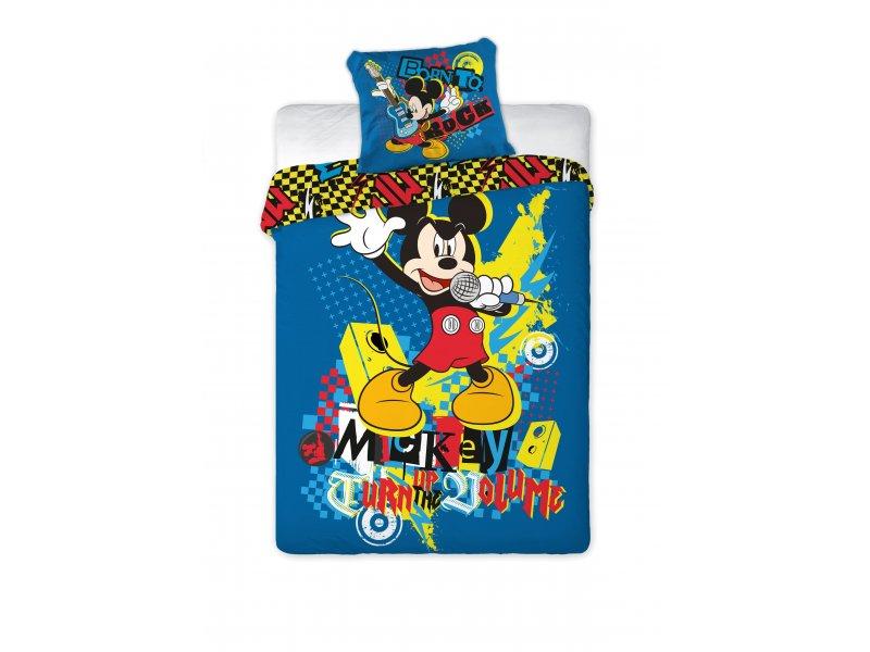 FARO Posteljina za decu, Mickey Mouse - Born to Rock, 160x200, Teget