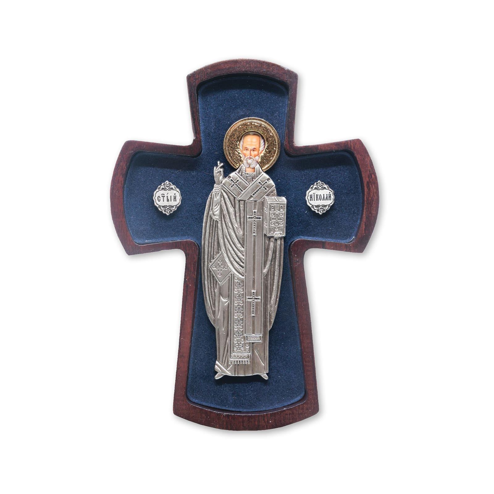 Ikona krst Sveti Nikola, 93x150x22mm