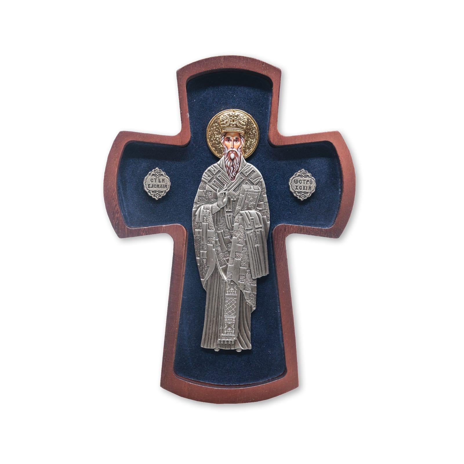 Ikona krst Sveti Vasilije Ostroški, 93x150x22mm