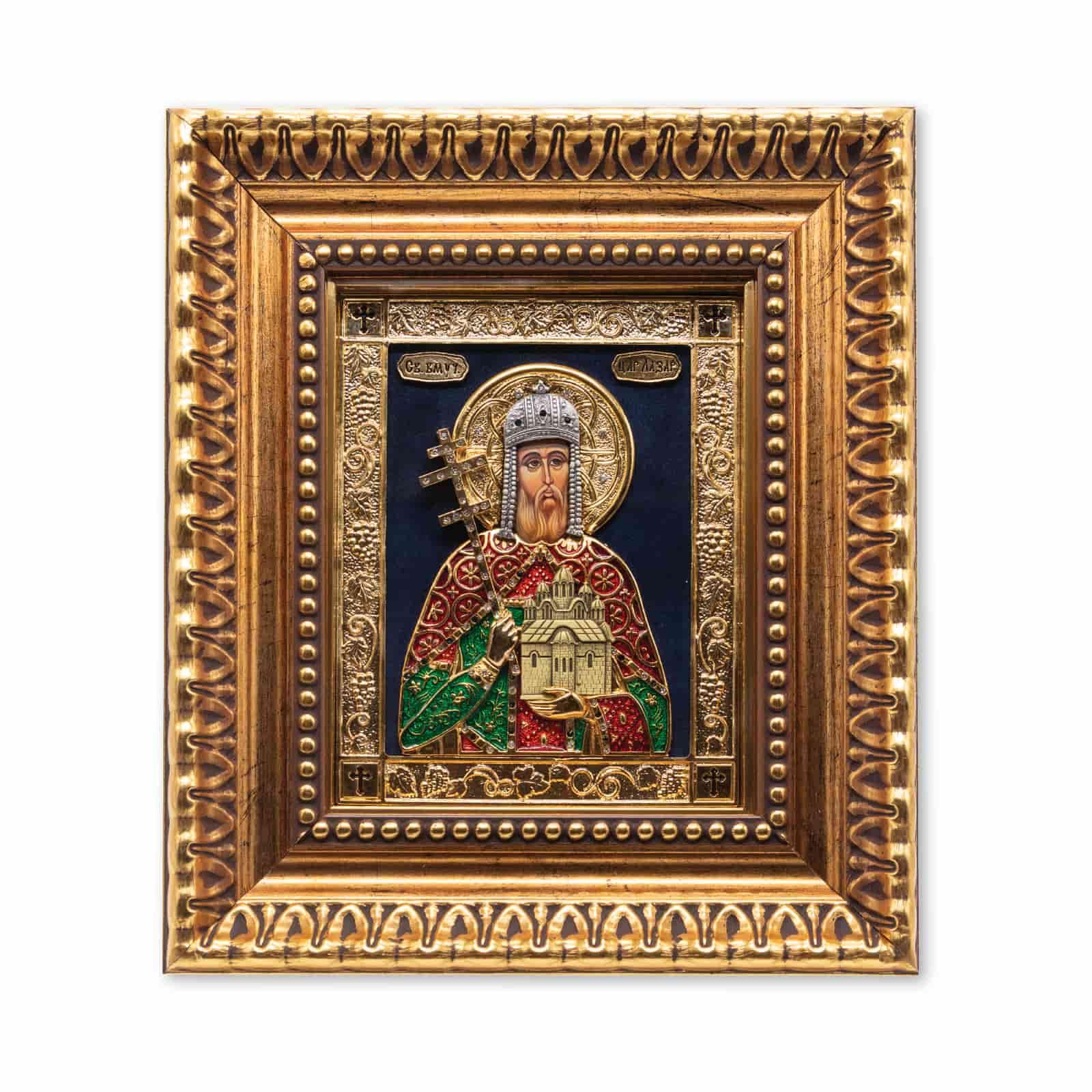Ikona u ramu Sveti Car Lazar, 220x255x32mm