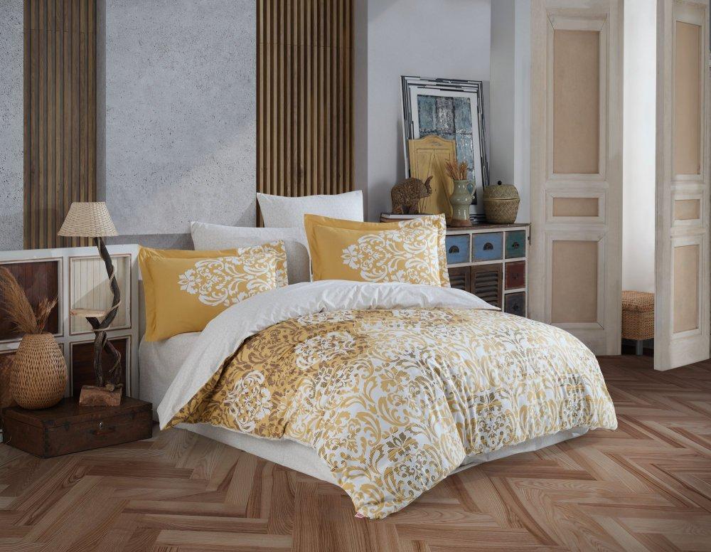 L'Essentiel Maison Poplin komplet posteljina Serenity, 200x220cm, Zlatno-bela