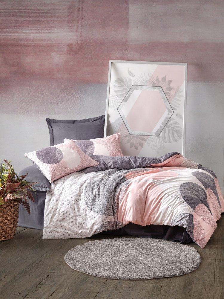 Selected image for L'Essentiel Maison Ranforce posteljina Leron, 135x200cm, Sivo-roze