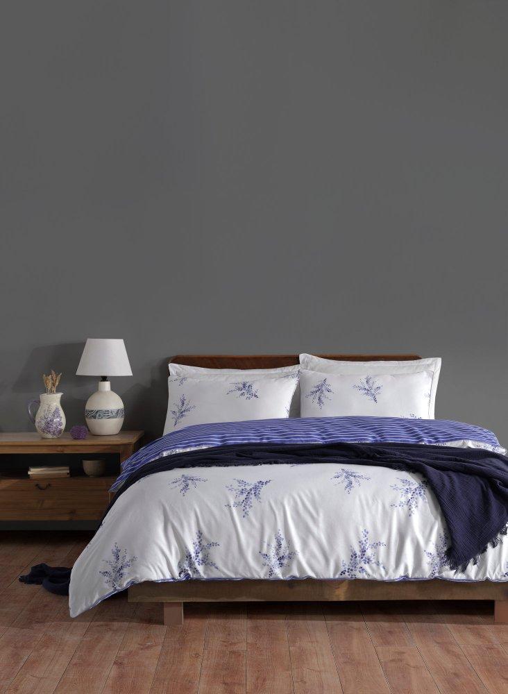 L'Essentiel Maison Ranforce posteljina Meltem, 135x200cm, Plavo-bela