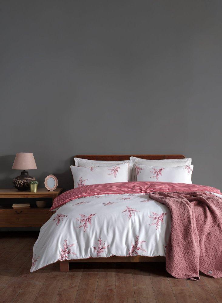 L'Essentiel Maison Ranforce posteljina Meltem, 240x220cm, Belo-roze