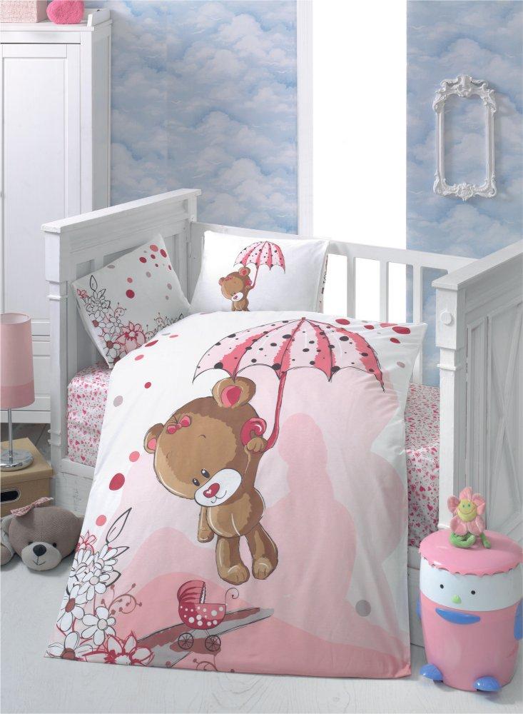 Selected image for L'Essentiel Maison Ranforce posteljina za bebe Ton Ton, Belo-roze