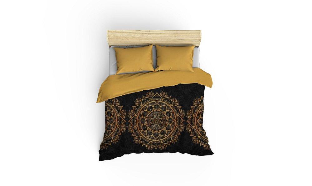 L'Essentiel Maison Satenska posteljina Alvina, 240x220cm, Crno-zlatna