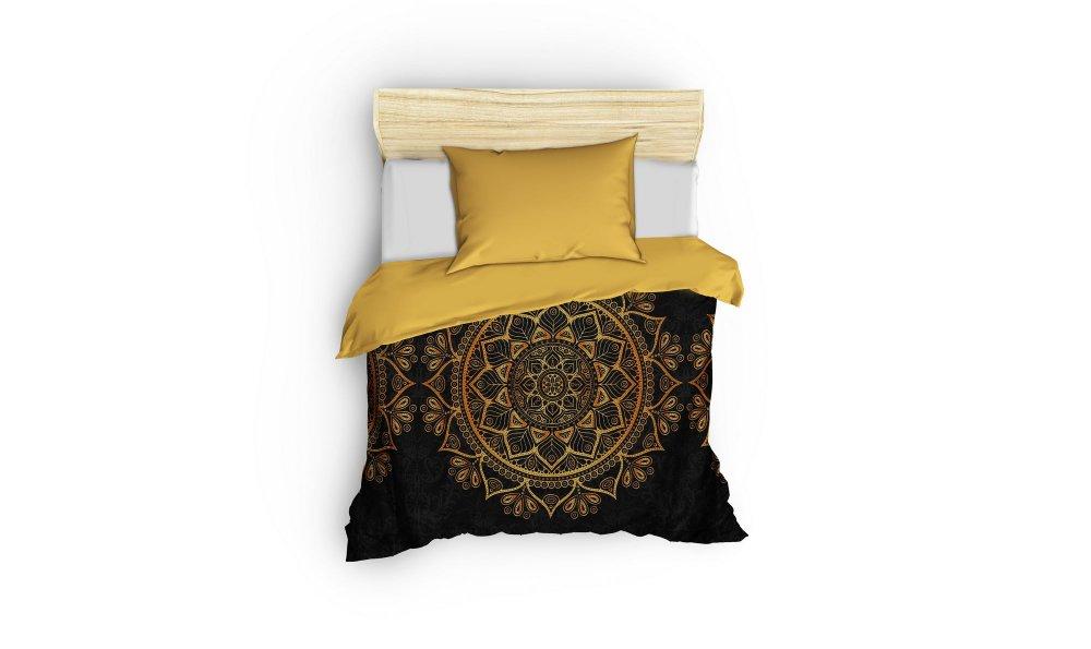 L'Essentiel Maison Satenska posteljina Alvina Gold, 155x220cm, Crno-zlatna