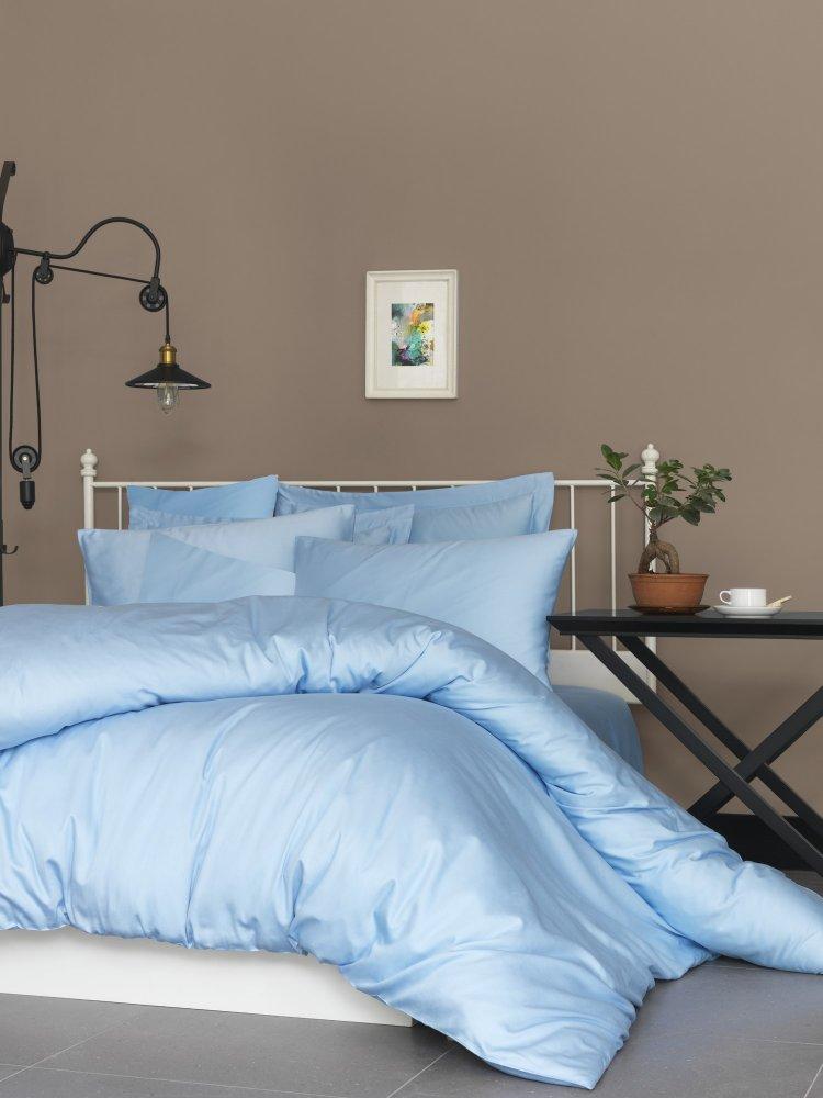 L'Essentiel Maison Satenska posteljina De Blue, 135x200cm, Svetloplava