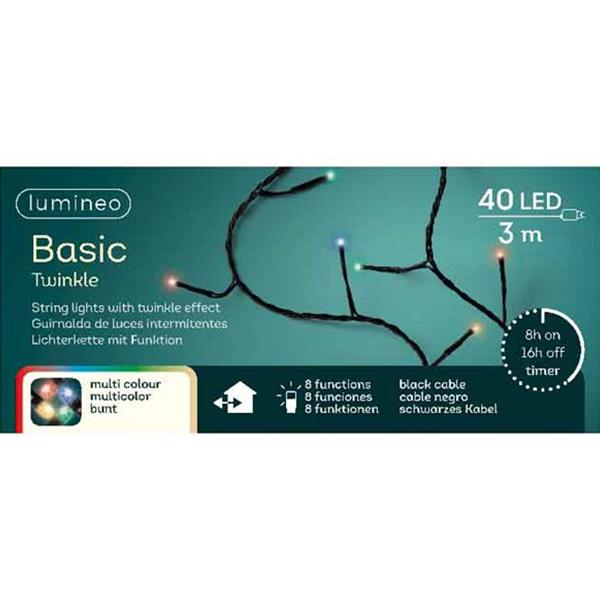 LUMINEO Lampice za jelku sa 40 LED dioda Twinkle 300cm