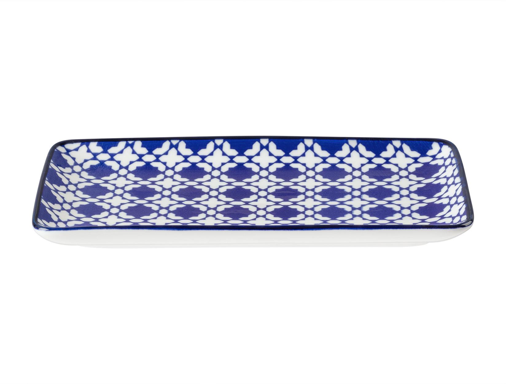 MADAME COCO Rêve Bleu Tanjir za serviranje, 22.5x12.2x2.2cm, Plavo-beli