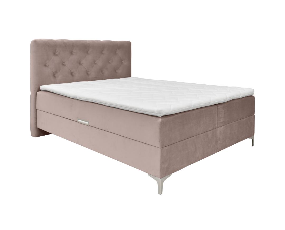 Matis Titto Box spring krevet, 180x200cm, Puder roze