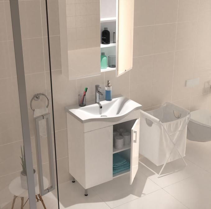 Selected image for PINOART Toaletni ormarić sa lavaboom Libero 65 beli