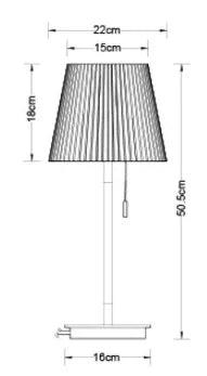 Selected image for Rea Light Helena HN2432B-CU Stona lampa, E27, 40W, Ø22cm, Teget-mesing