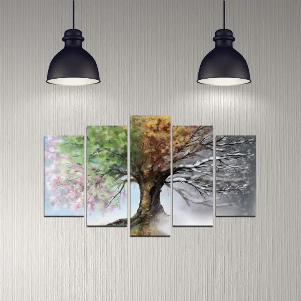 Selected image for Slika drvo 4 godišnja doba u pet delova 110x60 cm
