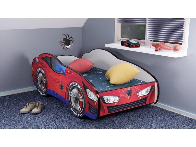 TOP BEDS Dečiji krevet, Spider Car, 160x80, Crveni