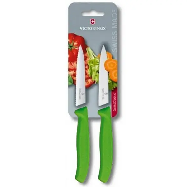 VICTORINOX Set kuhinjskih noževa, reckasti i ravni 2/1 zeleni