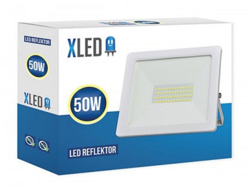 XLED Reflektor, LED, 50W, 6500K, 4000Lm ,IP65, AC220-240V beli Xled 50w, Beli