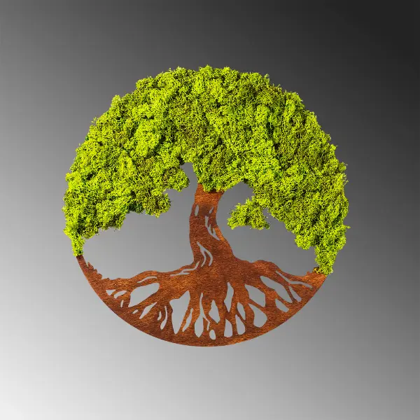 Selected image for Zidna dekoracija drvo sa zelenilom MDF 44x44 cm