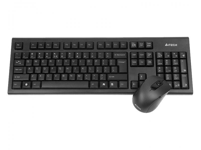 Selected image for A4 TECH 7100N V-Track Set Tastatura + miš, USB Bežično povezivanje, US, Crni