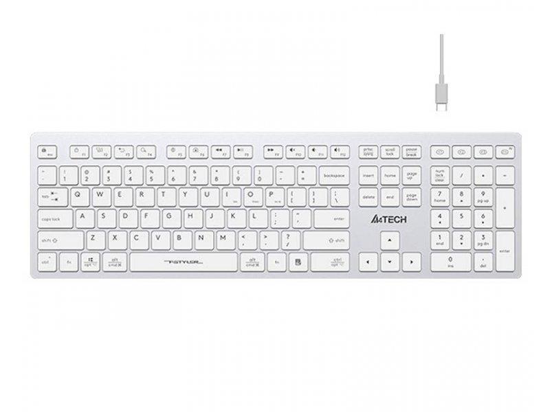 A4 TECH FBX50C FSTYLER Tastatura, Membranska, Žično povezivanje, US, Bela