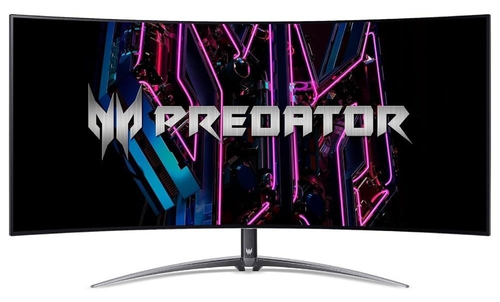 Acer Predator X45bmiiph Gaming monitor, 44.5" OLED, Zakrivljen, 3440x1440, GtG, HDMIx2, DP, USB, Crni