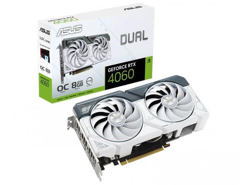 Selected image for ASUS DUAL-RTX4060-O8G-WHITE Grafička kartica, NVidia GeForce RTX 4060, 8GB, 128bit, 3 x DP, 1 x HDMI