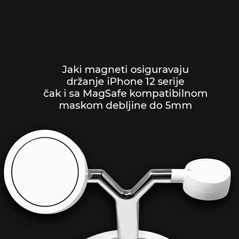 Selected image for Bežični punjač 3u1 Magsafe za Apple Watch, Airpods i iPhone beli