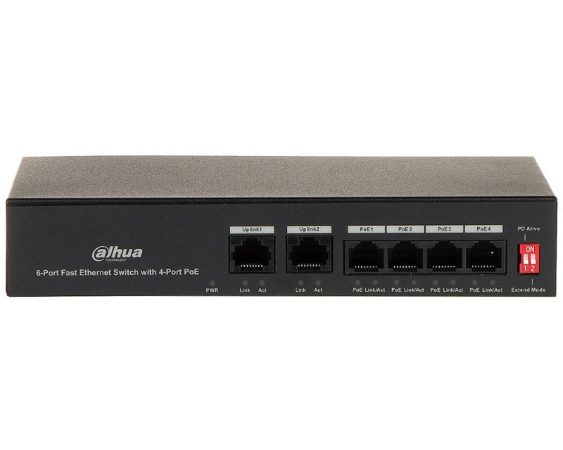Selected image for DAHUA Switch PFS3006-4ET-36 6-Port Fast Ethernet, 4-Port PoE