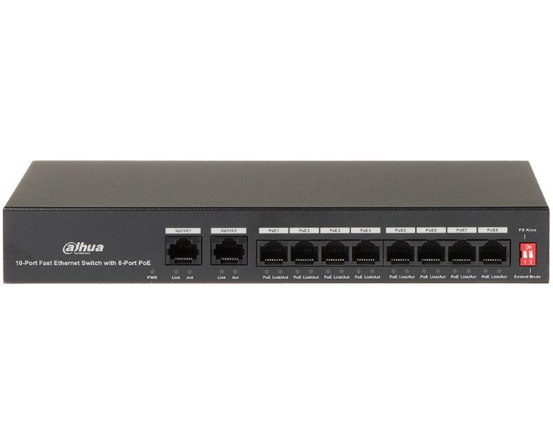 DAHUA Switch PFS3010-8ET-65 10-Port Fast Ethernet 8-Port PoE