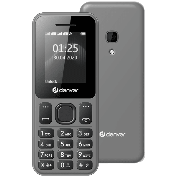 DENVER FAS-18060MSRB Mobilni Telefon, 2G, Dual SIM, 1.77", Sivi