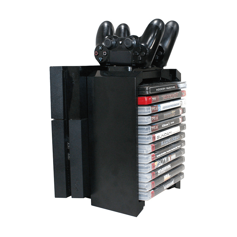 DOBE Kombo stalak za PS4 konzolu, kontrolere i diskove TP4-025 crni