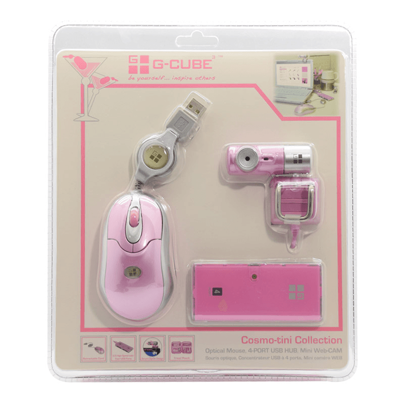 G-cube GBT-600C Miš + USB hub + kamerica, Roze