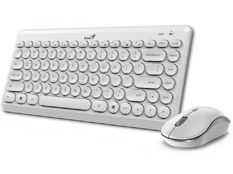 GENIUS LuxeMate Q8000 Bežični set tastatura i miš, USB, YU, Beli