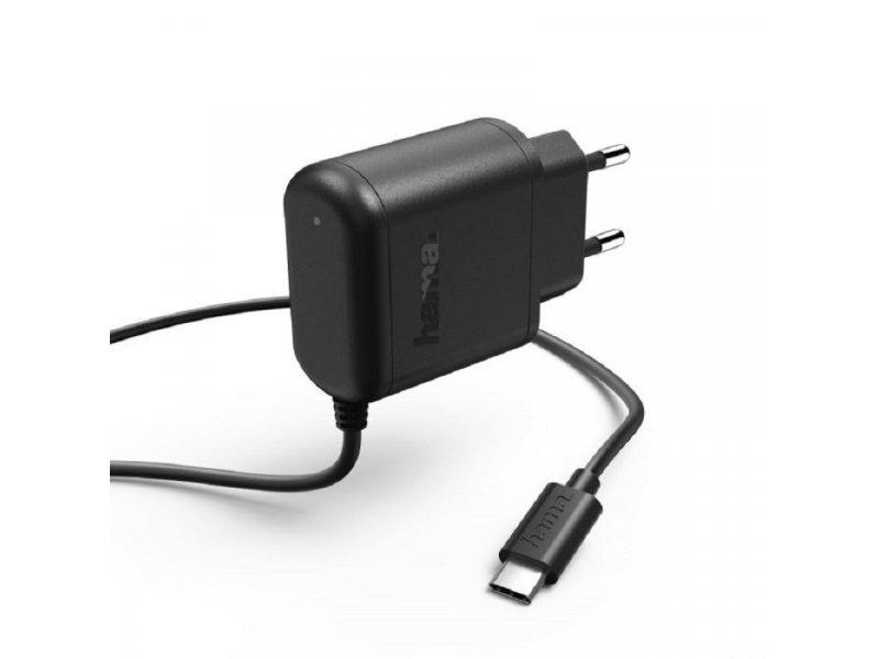 HAMA Kućni Punjač za struju USB Tip-C, 3.0, Crni