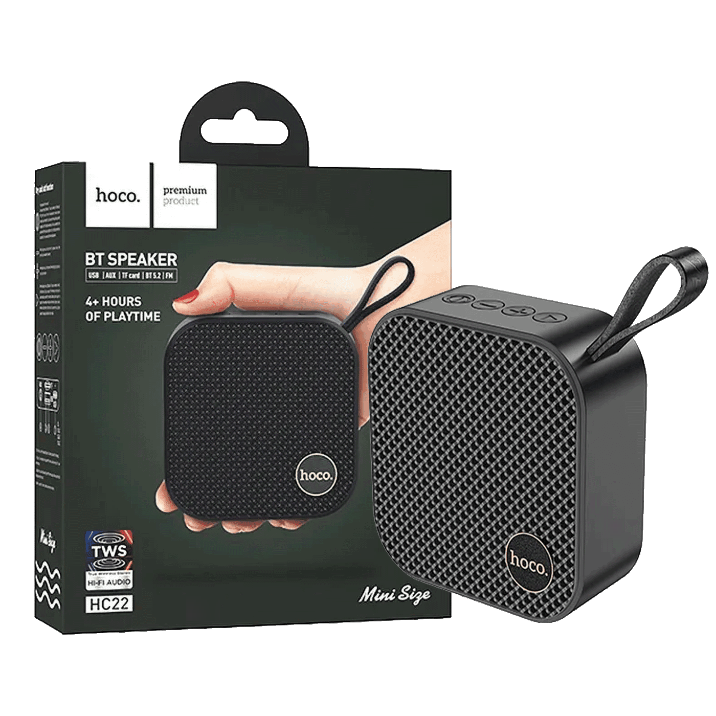 HOCO HC22 Zvučnik, Bluetooth povezivanje, Stereo, Bluetooth 5.2 Sport, Crni