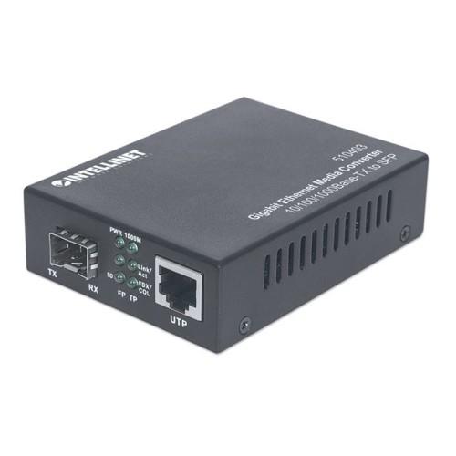 INTELLINET Media konverter Gigabit Ethernet to SFP Media crni