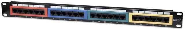 Selected image for INTELLINET Patch panel Cat6 Color-Coded 24-Port 19'' UTP 1U 513692 crni