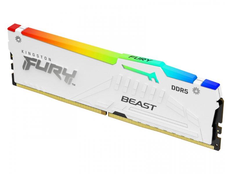 KINGSTON DIMM DDR5 RAM Memorija, 32GB 6000MT/s KF560C40BWA-32 Fury Beast White RGB XMP