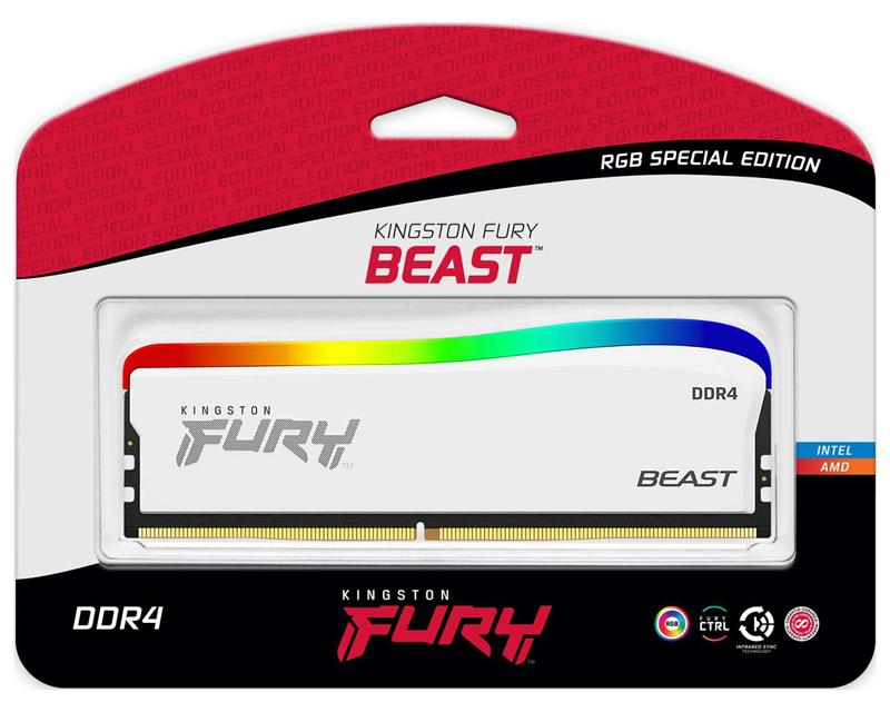 Selected image for KINGSTON RAM Memorija Fury Beast DIMM DDR4 16GB 3600MT/s KF436C18BWA/16 RGB Special Edition
