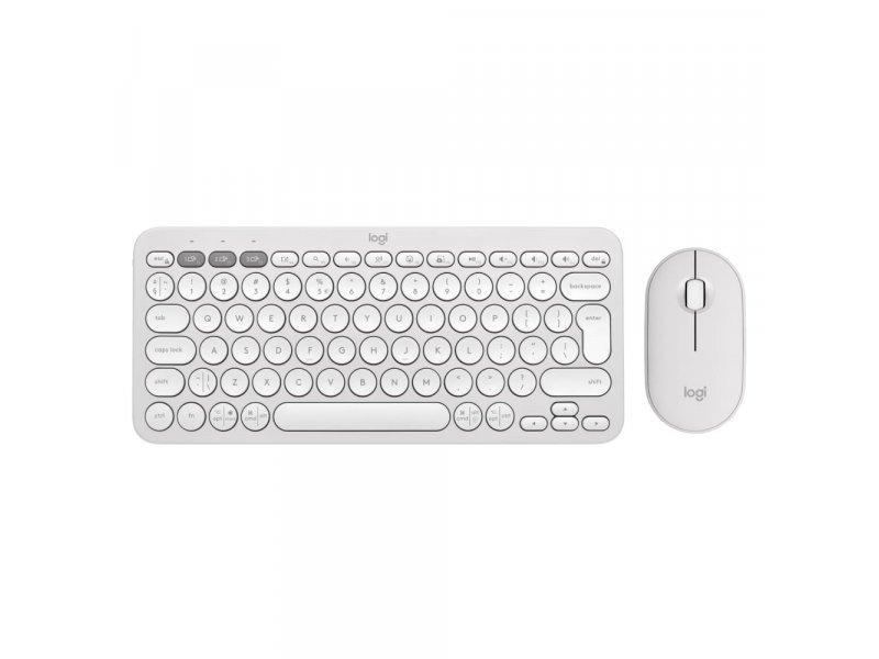 LOGITECH Bežični set tastatura + miš, Pebble2 Combo, US, bela