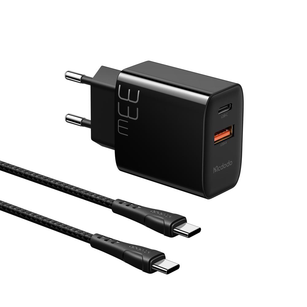 Mcdodo CH-0922 Zidni punjač, USB-C, 33W + USB-A + Kabl, Tip-C, 60W, 1.2m